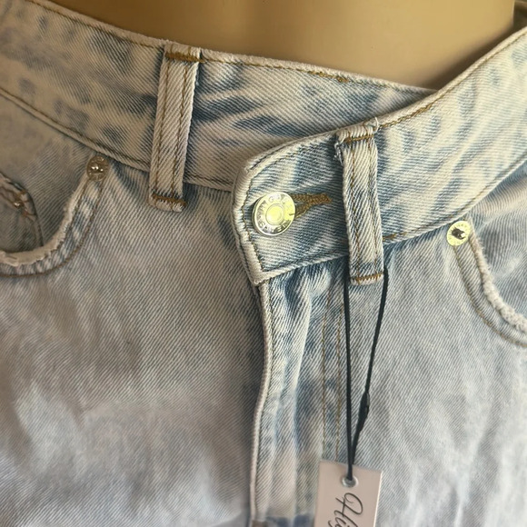 Highway Jeans Factory Distressed Ripped Light Blue Wide Leg Denim Size 3 NWT - Picture 7 of 16